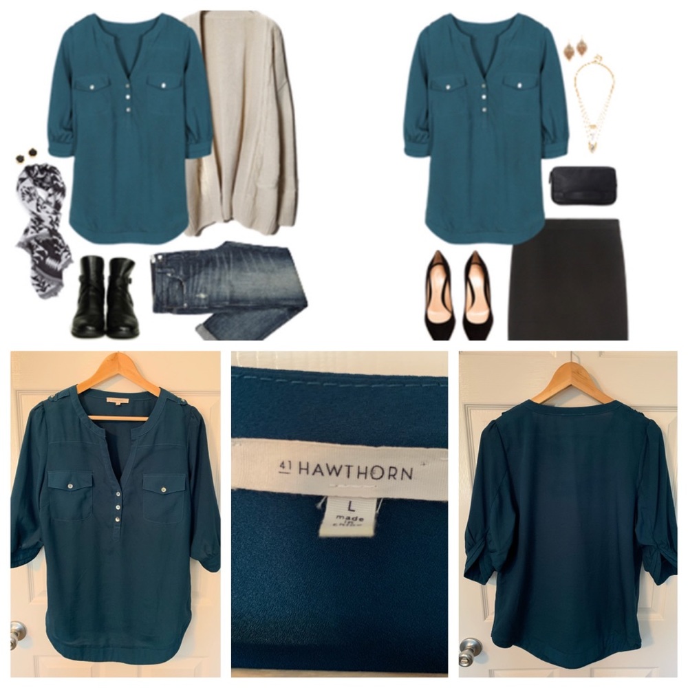 41 Hawthorne Stitch Fix Filbert 3/4 Sleeve Top